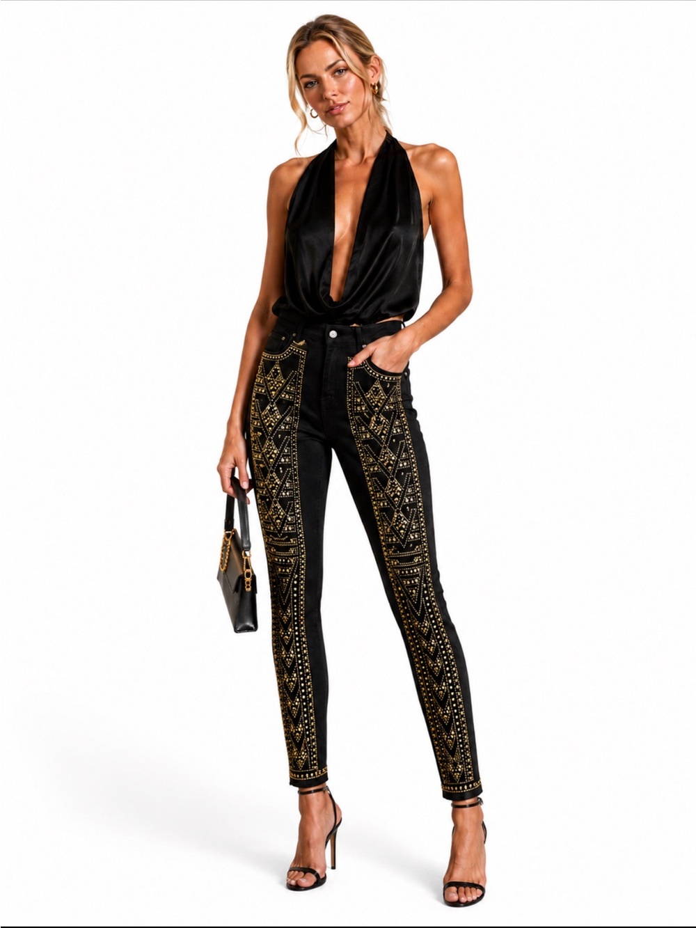 7 for all Mankind Embellished Skinny Jeans